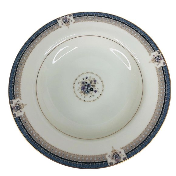 5 Mikasa Grande Ivory Tropez Rim Soup Bowls L5504 Japan 8 1/2” VTG Gray Floral - Picture 2 of 12